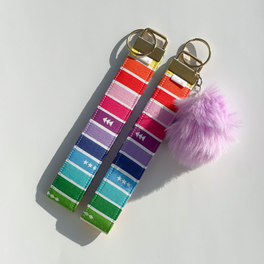 Rainbow Stripes Wristlet Key Fob