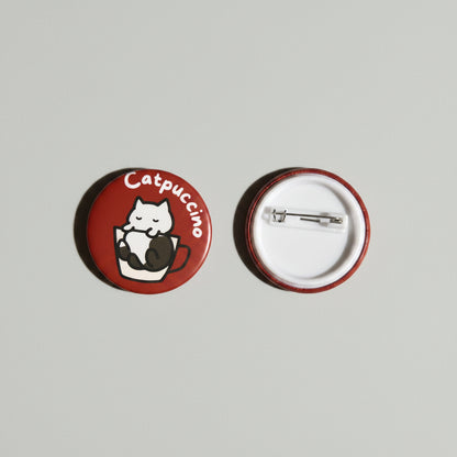 Coffee Cat Button Pins