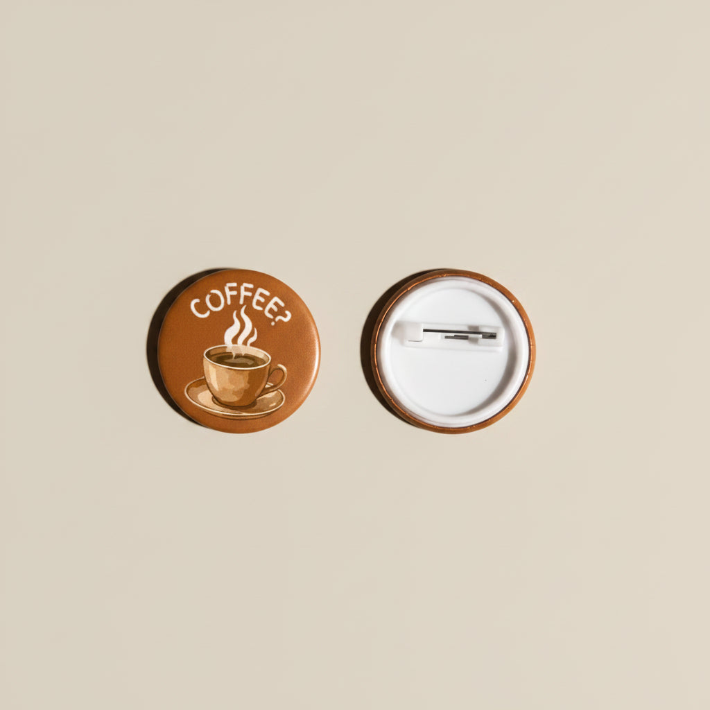 Coffee Button Pins