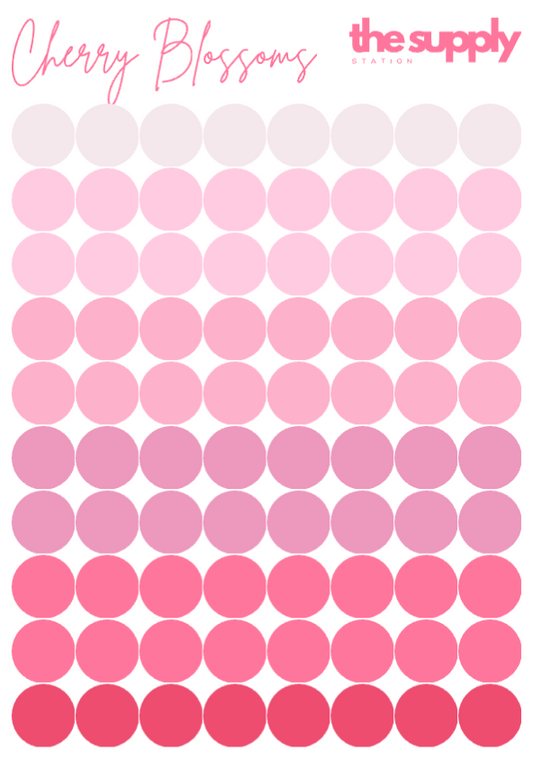 Cherry Blossom Round Sticker Sheets