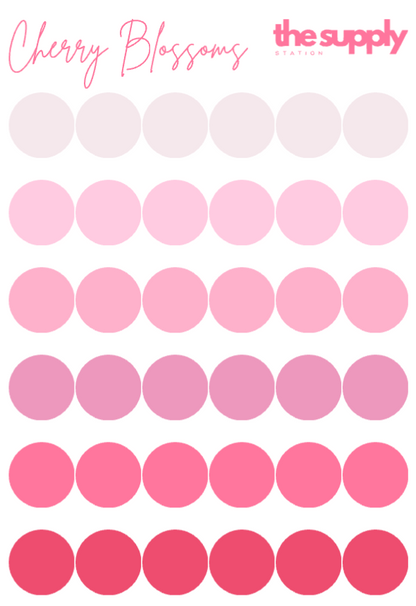 Cherry Blossom Round Sticker Sheets