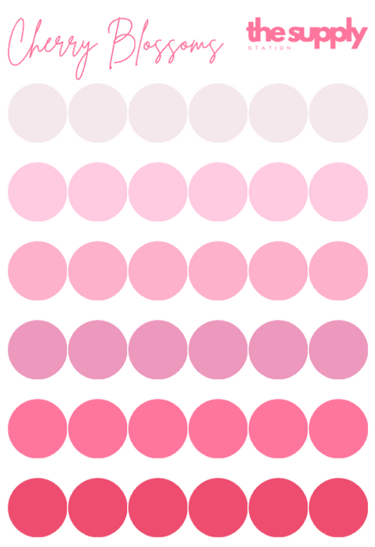 Cherry Blossom Round Sticker Sheets
