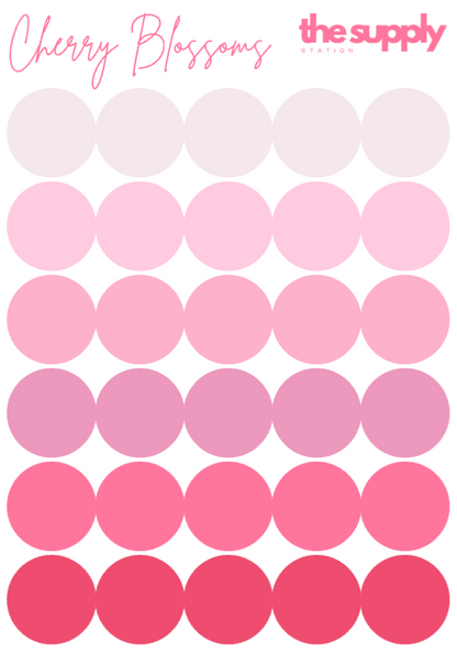 Cherry Blossom Round Sticker Sheets