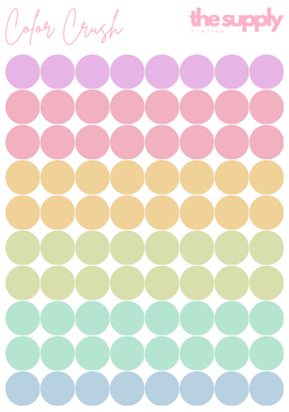 Color Crush Round Sticker Sheets