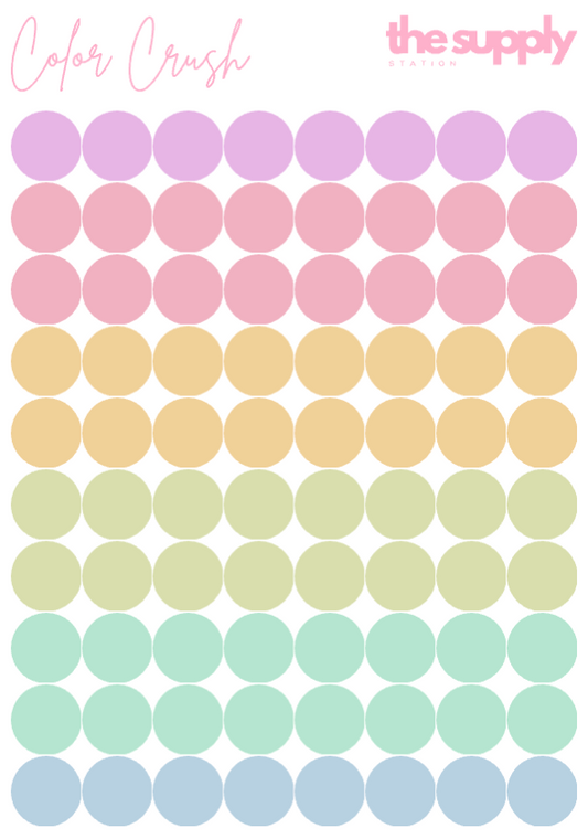 Color Crush Round Sticker Sheets