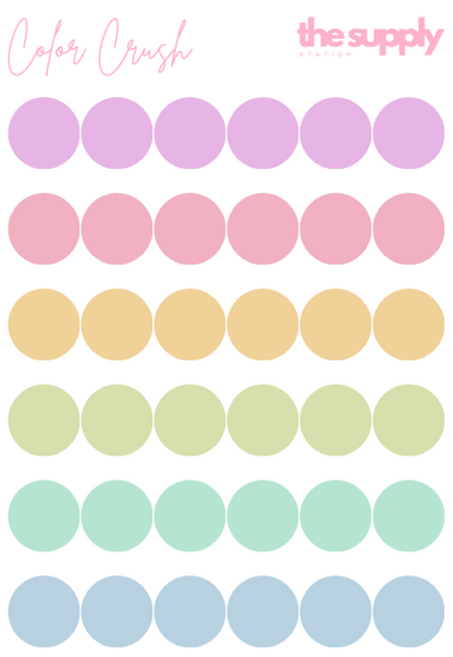 Color Crush Round Sticker Sheets