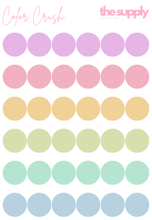 Color Crush Round Sticker Sheets