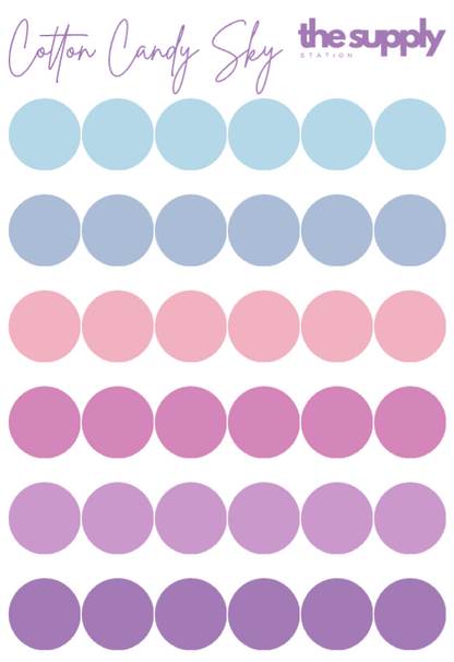 Cotton Candy Sky Round Sticker Sheets