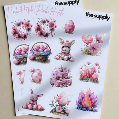 Pink Hatch Sticker Sheet