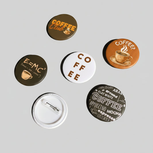 Coffee Button Pins