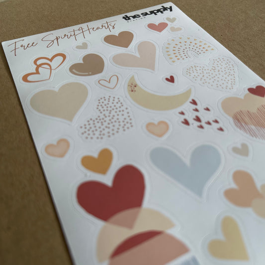 Free Spirit Hearts Sticker Sheet