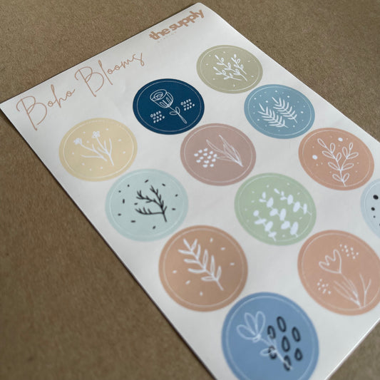 Boho Blooms Sticker Sheet