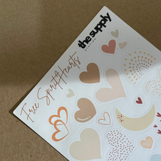 Free Spirit Hearts Sticker Sheet