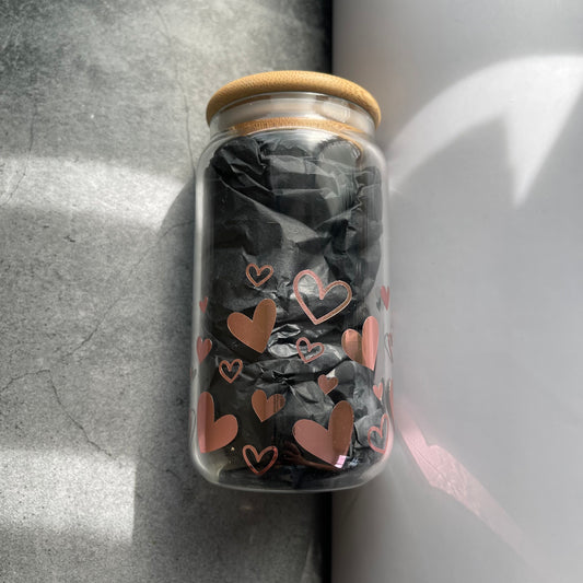 Heart Confetti Soda Glass Cup