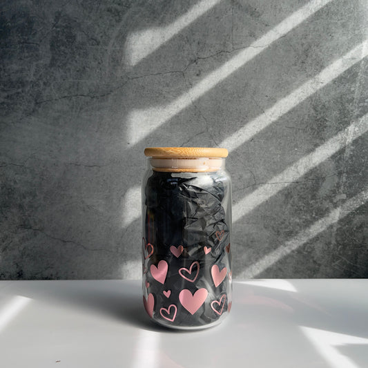 Heart Confetti Soda Glass Cup