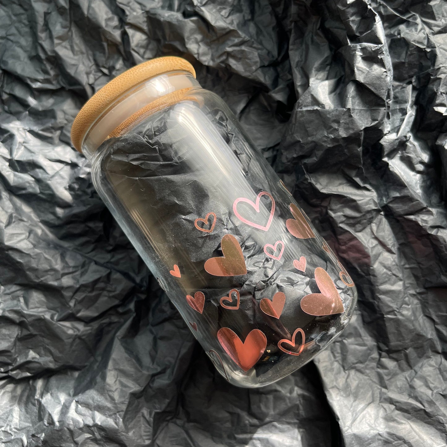 Heart Confetti Soda Glass Cup