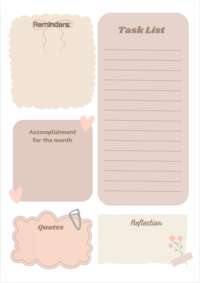 Monthly Planner Stacy (Printable - Not a physical product)