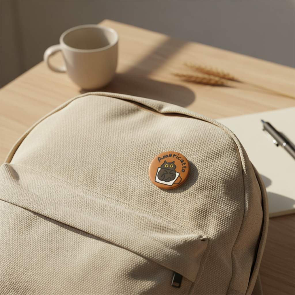 Coffee Cat Button Pins