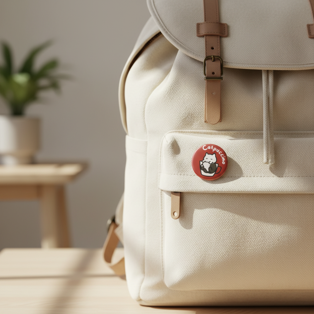 Coffee Cat Button Pins