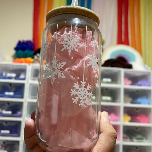 Snowflakes Soda Glass Cup