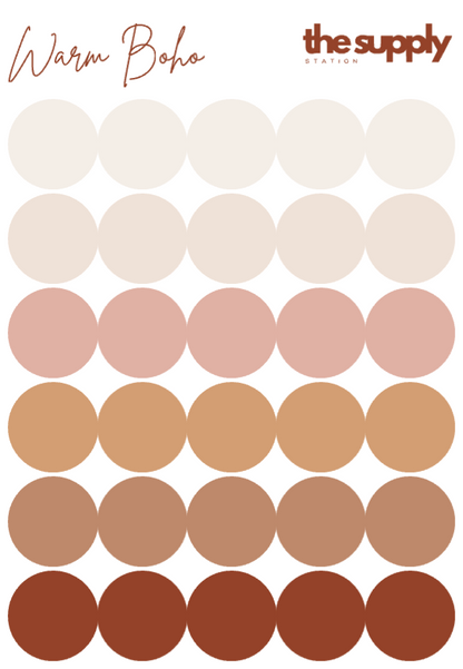 Warm Boho Round Sticker Sheets