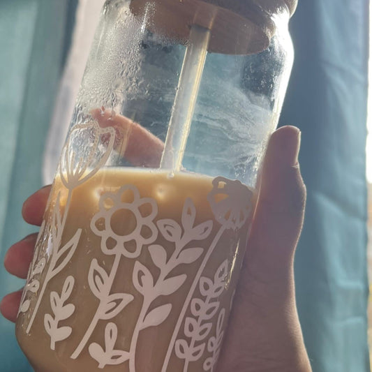 Flower Garden Soda Glass Cup