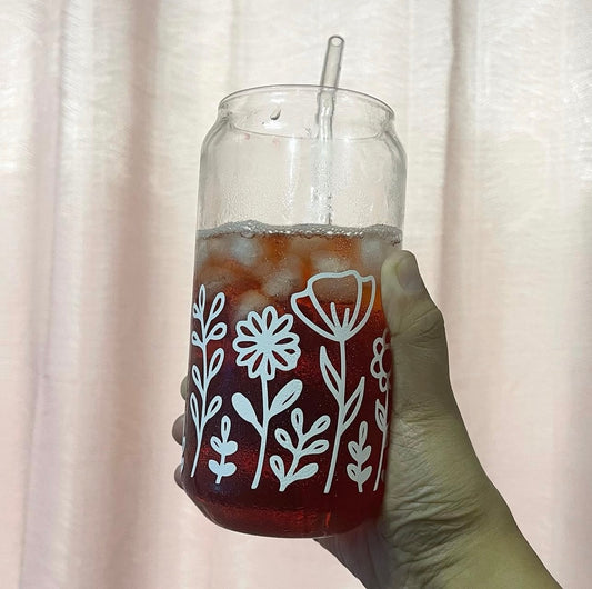 Flower Garden Soda Glass Cup